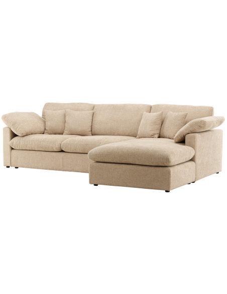 chaiselongsofa chaiselong sofa moderne design stof beige sand lys