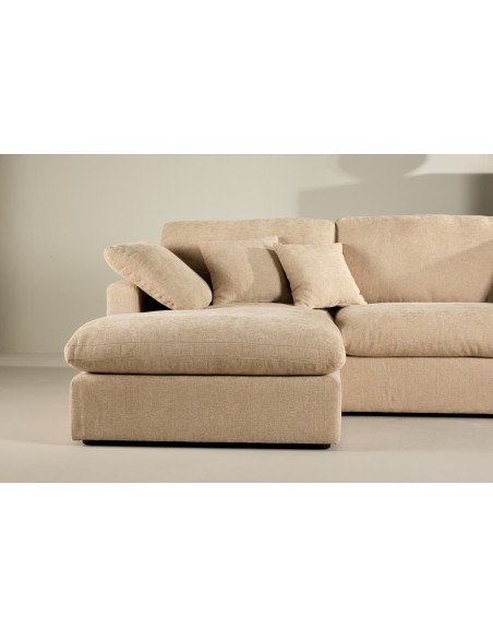 chaiselongsofa chaiselong sofa moderne design stof beige sand lys