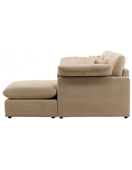 chaiselongsofa chaiselong sofa moderne design stof beige sand lys