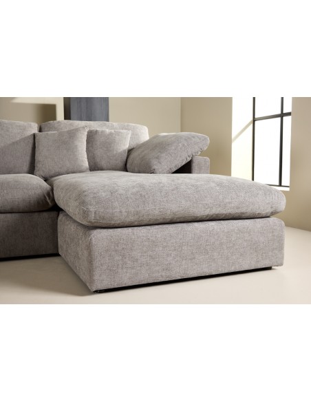chaiselongsofa chaiselong sofa moderne design stof grå mørkegrå
