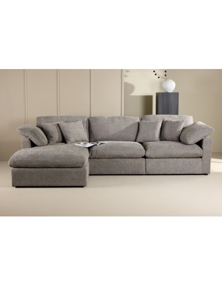 chaiselongsofa chaiselong sofa moderne design stof grå mørkegrå