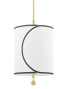 ZARA Loftlampe i stål og linned Ø29,3 cm 1 x E27 - Aldret messing/Hvid/Sort