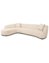 PANDORA Venstrevendt chaiselong sofa i bouclé polyester 344 x 110 - 170 cm - Beige