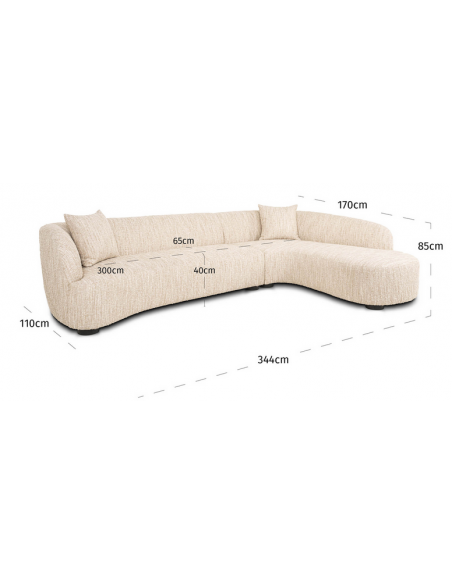 sofa chaiselong chaiselongsofa boucle beige stof moderne design