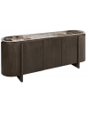 LANGFORD Skænk i egetræsfinér, MDF og keramik H77 x B200 x D44,5 cm - Brun/Brun marmor