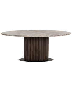 ovalt spisebord 200 brun marmor 2