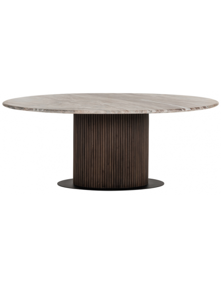 ovalt spisebord 200 brun marmor