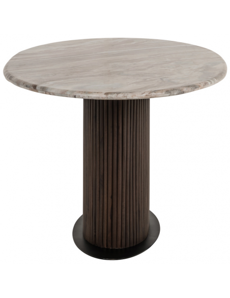 ovalt spisebord 200 brun marmor