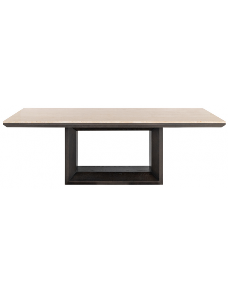 moderne design spisebord travertin sten egetræ træ