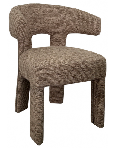 NERIO Spisebordsstol med armlæn i polyester H78 cm - Mokkabrun