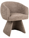 QUIRIRO Spisebordsstol med drejefod og armlæn i chenille polyester H77 cm - Mokkabrun