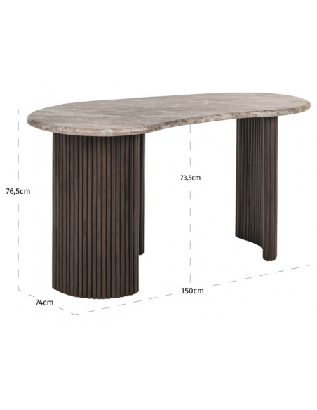 skrivebord moderne design træ marmor organisk