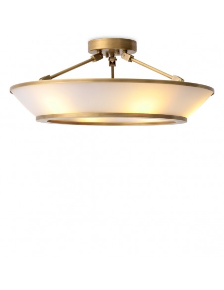 Eichholtz loftlampe messing glas antik vintage moderne design stor