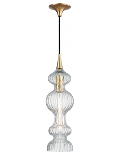 pendel pendellampe loftlampe moderne design spisebord messing guld glas