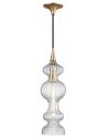PEMFRET Loftlampe i stål og glas Ø15,3 cm 1 x E27 - Aldret messing/Klar rillet