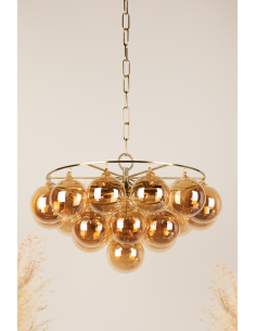 lysekrone loftlampe moderne design spisebord messing guld 2