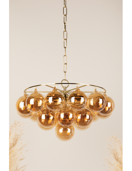 lysekrone loftlampe moderne design spisebord messing guld
