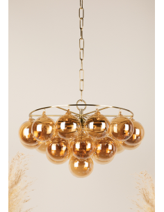 lysekrone loftlampe moderne design spisebord messing guld 2