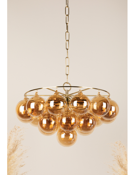 lysekrone loftlampe moderne design spisebord messing guld