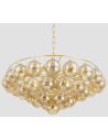 MIMI Lysekrone i stål og glas Ø80 cm 9 x E14 - Antik messing/Champagne