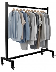 tøjstativ garderobe garderobestativ stativ på hjul sort