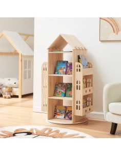 reol til børn børneværelse indretning opbevaring legetøj bogreol drejefod