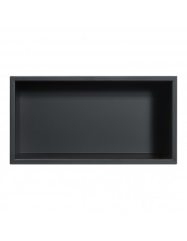 Hylde til indbygning i rustfri stål 32 x 17 cm – Sort