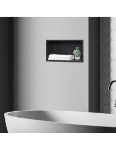 hylde til badeværelse brusekabine indbygning indbygningshylde sort 2