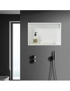 hylde til badeværelse brusekabine indbygning indbygningshylde hvid 2