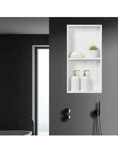 hylde til badeværelse brusekabine indbygning indbygningshylde hvid 2