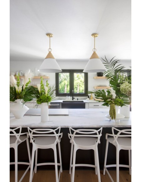 pendel pendellampe loftlampe moderne design spisebord messing
