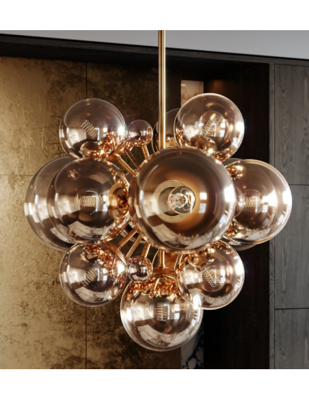 lysekrone loftlampe moderne design spisebord messing