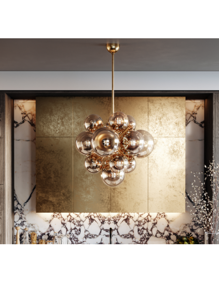 lysekrone loftlampe moderne design spisebord messing