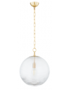 SARA Loftlampe i stål og glas Ø38,3 cm 1 x E27 - Aldret messing/Klar