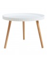Rundt sofabord i bambus og MDF H45 x Ø60 cm - Hvid/Natur
