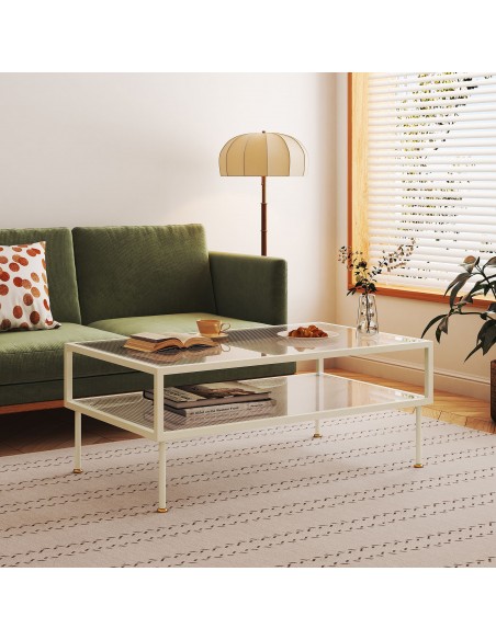 sofabord sidebord stuemøbler moderne design opbevaring hylde beige