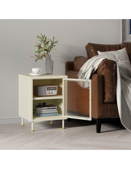 sengebord natbord beige opbevaring