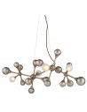 ELEMENT Lysekrone i stål og glas 120 x 66 cm 20 x G9 LED - Antik bronze/Forsølvet/Hvid