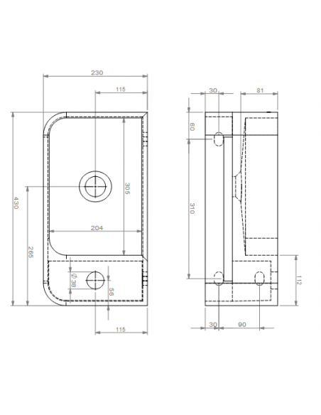 håndvask beton terrazzo grå moderne design badeværelsesindretning badeværelsesrenovering lille gæstetoilet