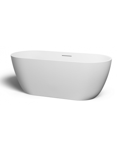 fritstående badekar 170 mat hvid sten solid stone fristående moderne design