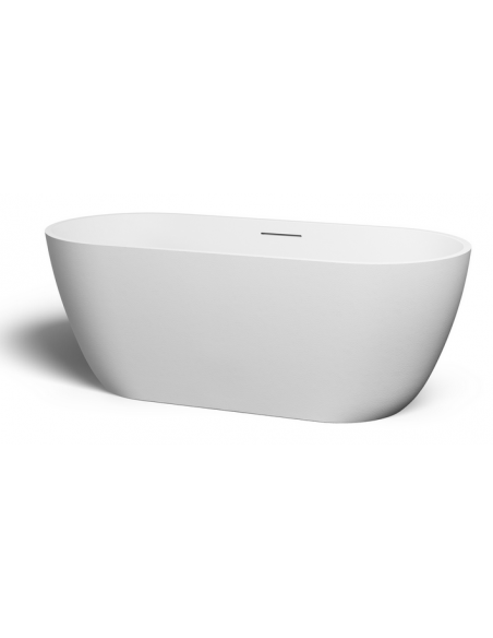 fritstående badekar 170 mat hvid sten solid stone fristående moderne design