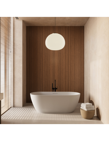 fritstående badekar 170 mat hvid sten solid stone fristående moderne design