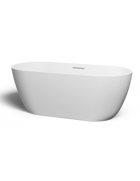 fritstående badekar 170 mat hvid sten solid stone fristående moderne design