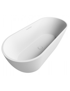 fritstående badekar 170 mat hvid sten solid stone fristående moderne design 2