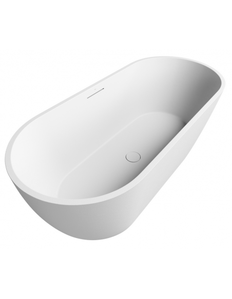 fritstående badekar 170 mat hvid sten solid stone fristående moderne design