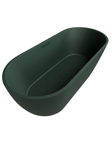 fritstående badekar 170 mat grøn sten solid stone fristående moderne design