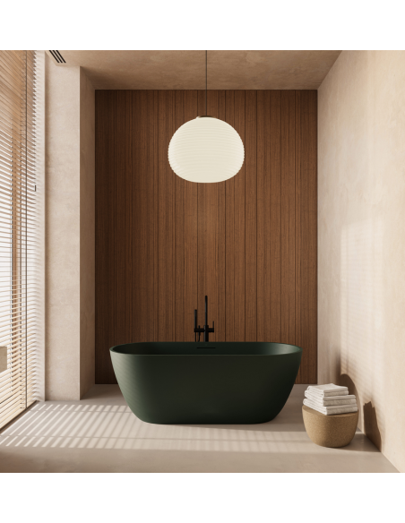 fritstående badekar 170 mat grøn sten solid stone fristående moderne design