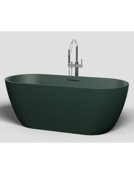 fritstående badekar 170 mat grøn sten solid stone fristående moderne design