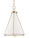 ELDRIDGE Loftlampe i stål og glas Ø39,4 cm 1 x E27 - Aldret messing/Opalhvid