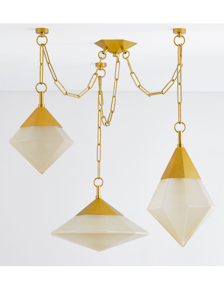 lysekrone loftlampe moderne design spisebord messing